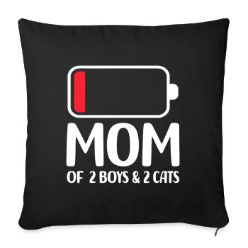 félin - Housse de coussin décorative 45 x 45 cm - noir - Devant