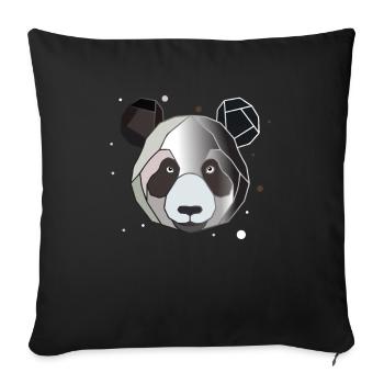 Panda Polygon Art Animal Geometry - Sofa pillowcase 17,3'' x 17,3'' (45 x 45 cm) - black - Front