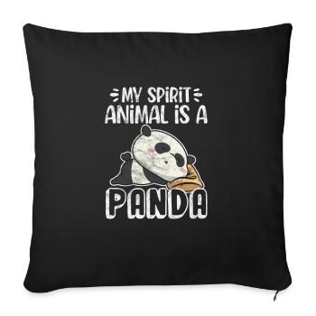 Panda - Housse de coussin décorative 45 x 45 cm - noir - Devant