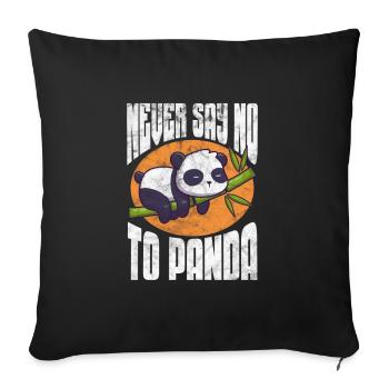 Panda - Housse de coussin décorative 45 x 45 cm - noir - Devant