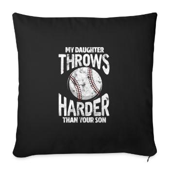 Fille de Softball - Housse de coussin décorative 45 x 45 cm - noir - Devant