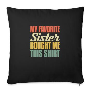Big Brother Sibling Sister Gift - Sofa pillowcase 17,3'' x 17,3'' (45 x 45 cm) - black - Front