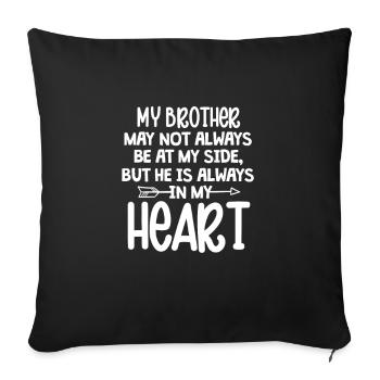 Big Brother Frère Sœur Cadeau - Housse de coussin décorative 45 x 45 cm - noir - Devant