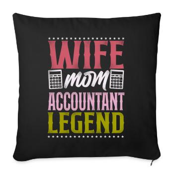 Comptable Comptable Comptable Comptabilité - Housse de coussin décorative 45 x 45 cm - noir - Devant