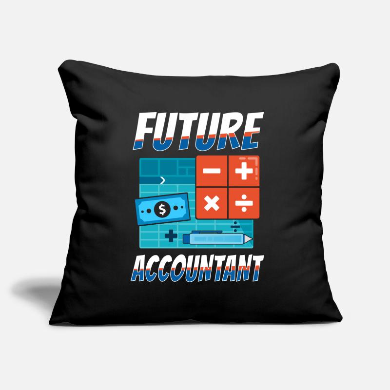 Comptable Comptable Comptable Comptabilité Housse de coussin décorative 45 x 45 cm