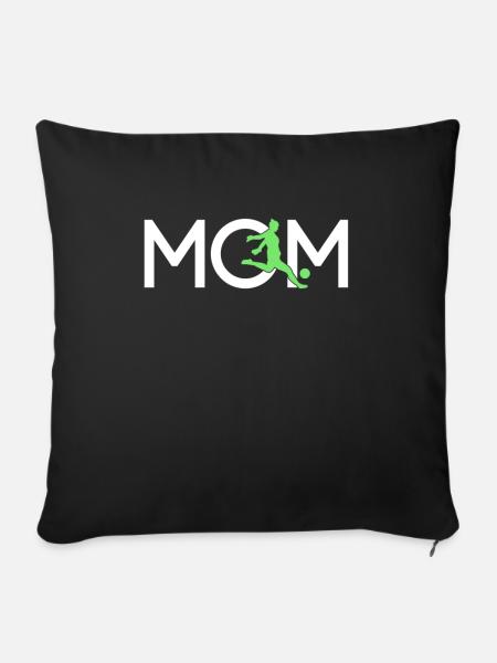 Fußball Mama - Sofakissenbezug 45 x 45 cm - Schwarz