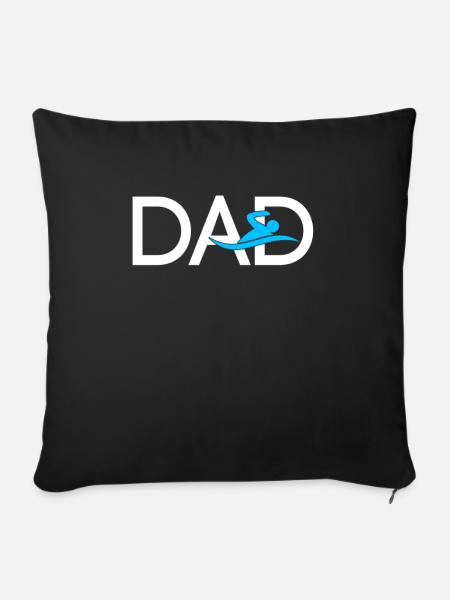 Schwimmen Papa - Sofakissenbezug 45 x 45 cm - Schwarz
