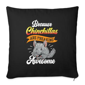 Chinchillas are fantastic woolly mouse chinchilla - Sofa pillowcase 17,3'' x 17,3'' (45 x 45 cm) - black - Front