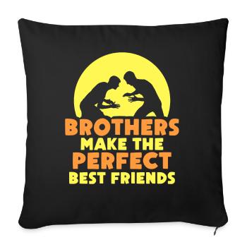 Les frères sont le meilleur ami parfait - Housse de coussin décorative 45 x 45 cm - noir - Devant