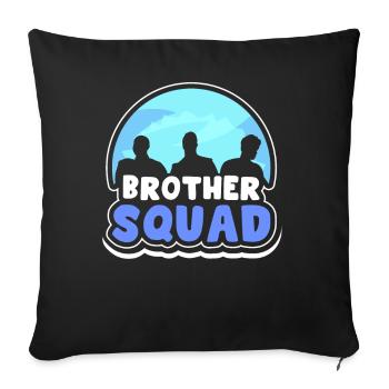 Brother Team Friend Brothers Friendship - Sofa pillowcase 17,3'' x 17,3'' (45 x 45 cm) - black - Front