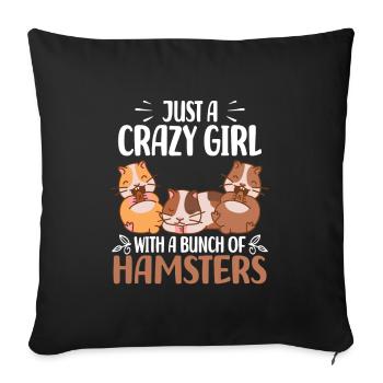 Hamster Lover | Pets Rodent Gifts - Sofa pillowcase 17,3'' x 17,3'' (45 x 45 cm) - black - Front