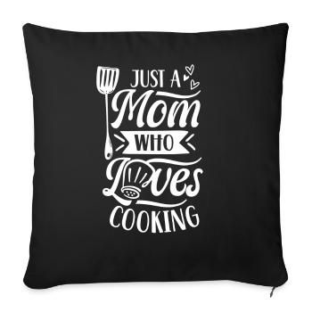 Juste une mère qui aime cuisiner maman cuisinière - Housse de coussin décorative 45 x 45 cm - noir - Devant