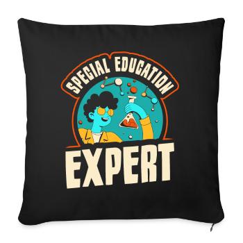 Enseignante spécialisée en éducation de l’enfance en difficulté - Housse de coussin décorative 45 x 45 cm - noir - Devant