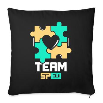 Équipe Enseignante en éducation de l’enfance en difficulté Profession de l’éducation de l’enfance en difficulté - Housse de coussin décorative 45 x 45 cm - noir - Devant