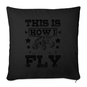 Voici comment je pilote monster truck - Housse de coussin décorative 45 x 45 cm - noir - Devant