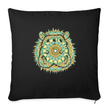 Mandala Hedgehog Geometric Pattern Art - Sofa pillowcase 17,3'' x 17,3'' (45 x 45 cm) - black - Front