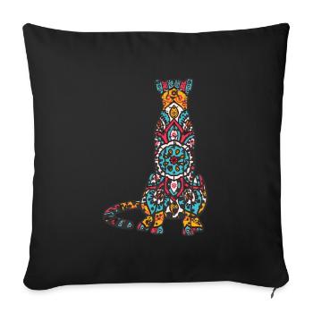 Mandala Cheetah Modèle de géométrie - Housse de coussin décorative 45 x 45 cm - noir - Devant