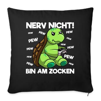 Nerve not to gamble Gaming Turtle - Sofa pillowcase 17,3'' x 17,3'' (45 x 45 cm) - black - Front