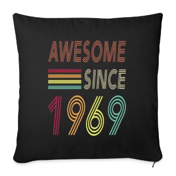Génial depuis 1969 - Housse de coussin décorative 45 x 45 cm - noir - Devant