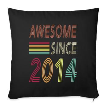 Génial depuis 2014 - Housse de coussin décorative 45 x 45 cm - noir - Devant