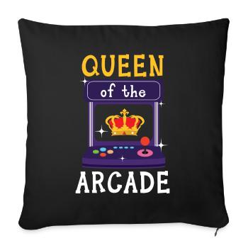 Queen Of The Arcade Games Video Game Games Gamer - Sofa pillowcase 17,3'' x 17,3'' (45 x 45 cm) - black - Front