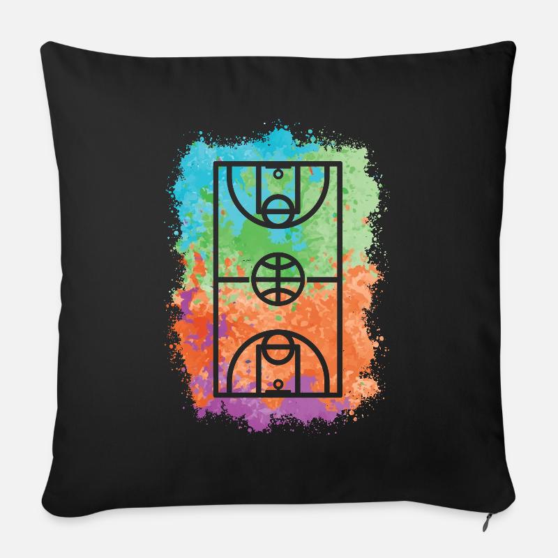 Basketball Platz Trainer Basketballer - Sofakissenbezug 45 x 45 cm - Schwarz