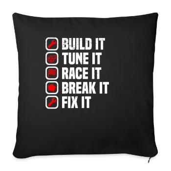 Muscel Car V8 Turbocompresseur Tuning Voiture de course - Housse de coussin décorative 45 x 45 cm - noir - Devant