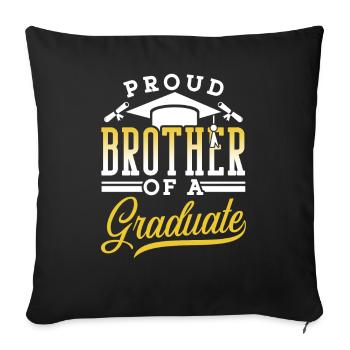 Fier frère d’un diplômé diplômé - Housse de coussin décorative 45 x 45 cm - noir - Devant