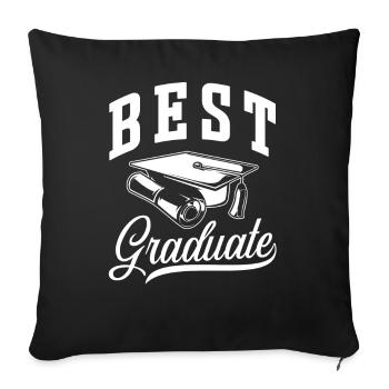 Prix du meilleur diplômé diplômé - Housse de coussin décorative 45 x 45 cm - noir - Devant