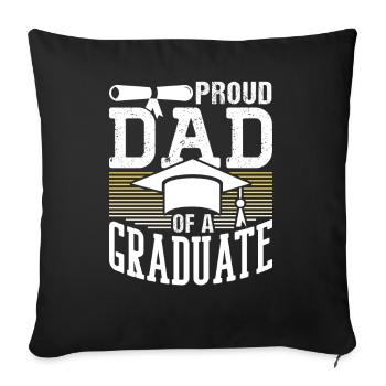 Fier père d’un diplôme d’études supérieures - Housse de coussin décorative 45 x 45 cm - noir - Devant