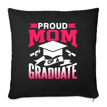 Fière mère d’un diplôme d’études supérieures - Housse de coussin décorative 45 x 45 cm - noir - Devant