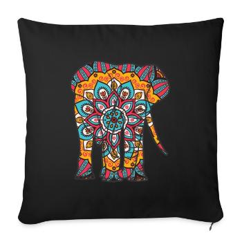 Mandala Elephant Geometre Pattern - Housse de coussin décorative 45 x 45 cm - noir - Devant