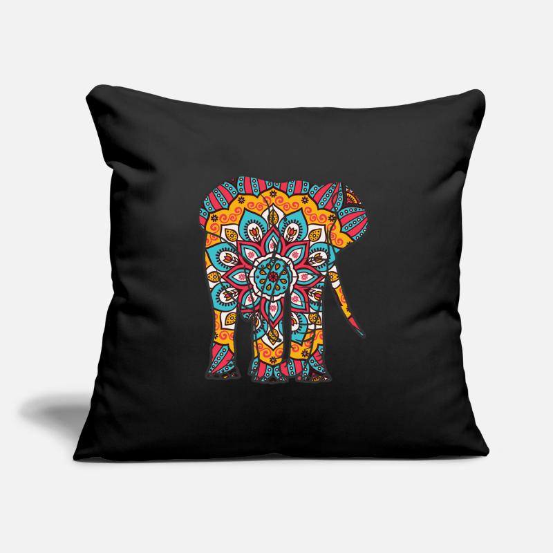 Mandala Elephant Geometre Pattern Housse de coussin décorative 45 x 45 cm