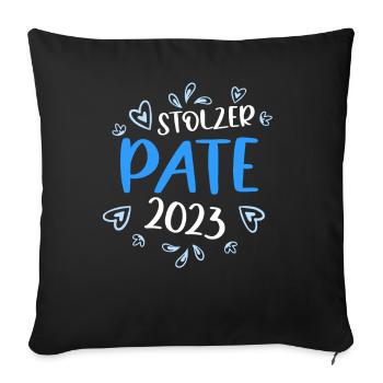 Stolzer frischgebackener Patenonkel Patenkind - Sofakissenbezug 45 x 45 cm - Schwarz - Vorne