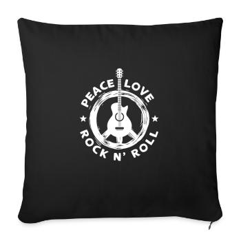 Hippie Peace Flower Power Amour Paix Cadeau - Housse de coussin décorative 45 x 45 cm - noir - Devant