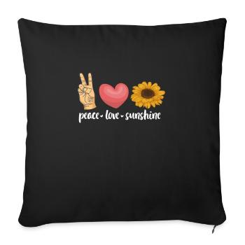 Hippie Peace Flower Power Amour Paix Cadeau - Housse de coussin décorative 45 x 45 cm - noir - Devant