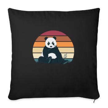Panda Panda Bear Bear Animal Pandas Gift - Sofa pillowcase 17,3'' x 17,3'' (45 x 45 cm) - black - Front