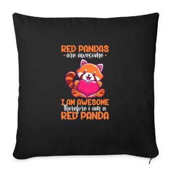 Panda Panda Bear Bear Animal Pandas Gift - Sofa pillowcase 17,3'' x 17,3'' (45 x 45 cm) - black - Front