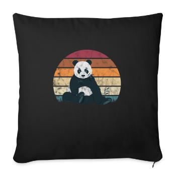 Panda - Housse de coussin décorative 45 x 45 cm - noir - Devant