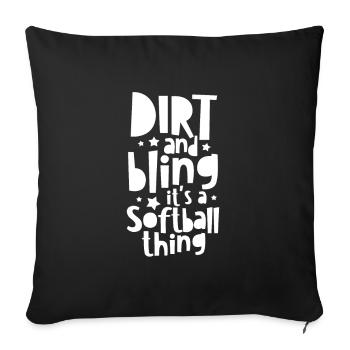 Joueur de softball Baseball Sport Pitcher Cadeau - Housse de coussin décorative 45 x 45 cm - noir - Devant