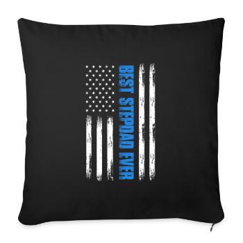 Stepfather Father Stepdad Papa Father's Day Gift - Sofa pillowcase 17,3'' x 17,3'' (45 x 45 cm) - black - Front
