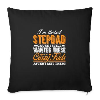 Beau-père Père Beau-père Papa Cadeau de fête des pères - Housse de coussin décorative 45 x 45 cm - noir - Devant