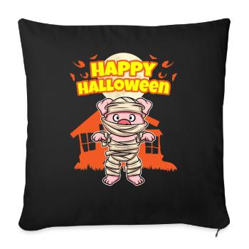 Happy Halloween Scary Funny Hallow's Eve Costume - Sofa pillowcase 17,3'' x 17,3'' (45 x 45 cm) - black - Front