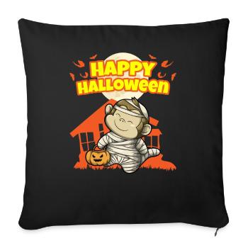 Happy Halloween Scary Funny Hallow's Eve Costume - Sofa pillowcase 17,3'' x 17,3'' (45 x 45 cm) - black - Front