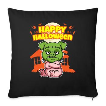 Happy Halloween Scary Funny Hallow's Eve Costume - Sofa pillowcase 17,3'' x 17,3'' (45 x 45 cm) - black - Front
