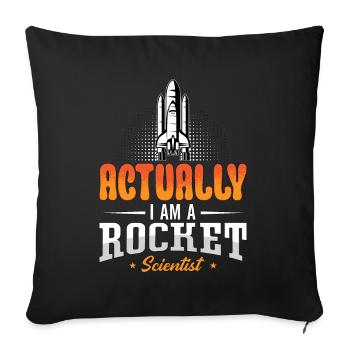 Ingénieur aérospatial en fait je suis une science des fusées - Housse de coussin décorative 45 x 45 cm - noir - Devant