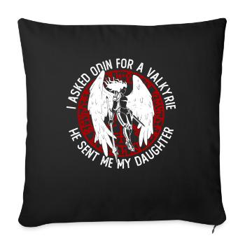 Mythologie nordique Odin Viking Dieu nordique - Housse de coussin décorative 45 x 45 cm - noir - Devant