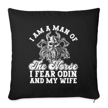 Mythologie nordique Odin Viking Dieu nordique - Housse de coussin décorative 45 x 45 cm - noir - Devant