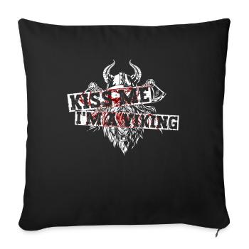 Embrasse-moi je suis un Viking - Mythologie nordique - Housse de coussin décorative 45 x 45 cm - noir - Devant