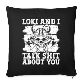 Norse Mythology Loki Viking Nordic God - Sofa pillowcase 17,3'' x 17,3'' (45 x 45 cm) - black - Front
